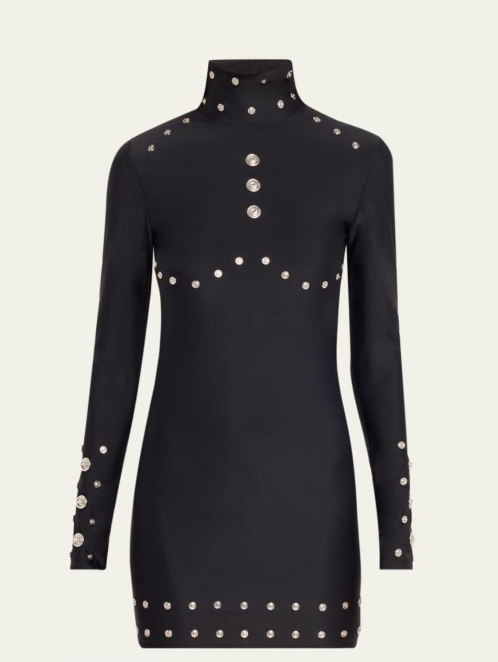 Coperni Snaps Turtleneck Body-Con Mini Dress Size XS